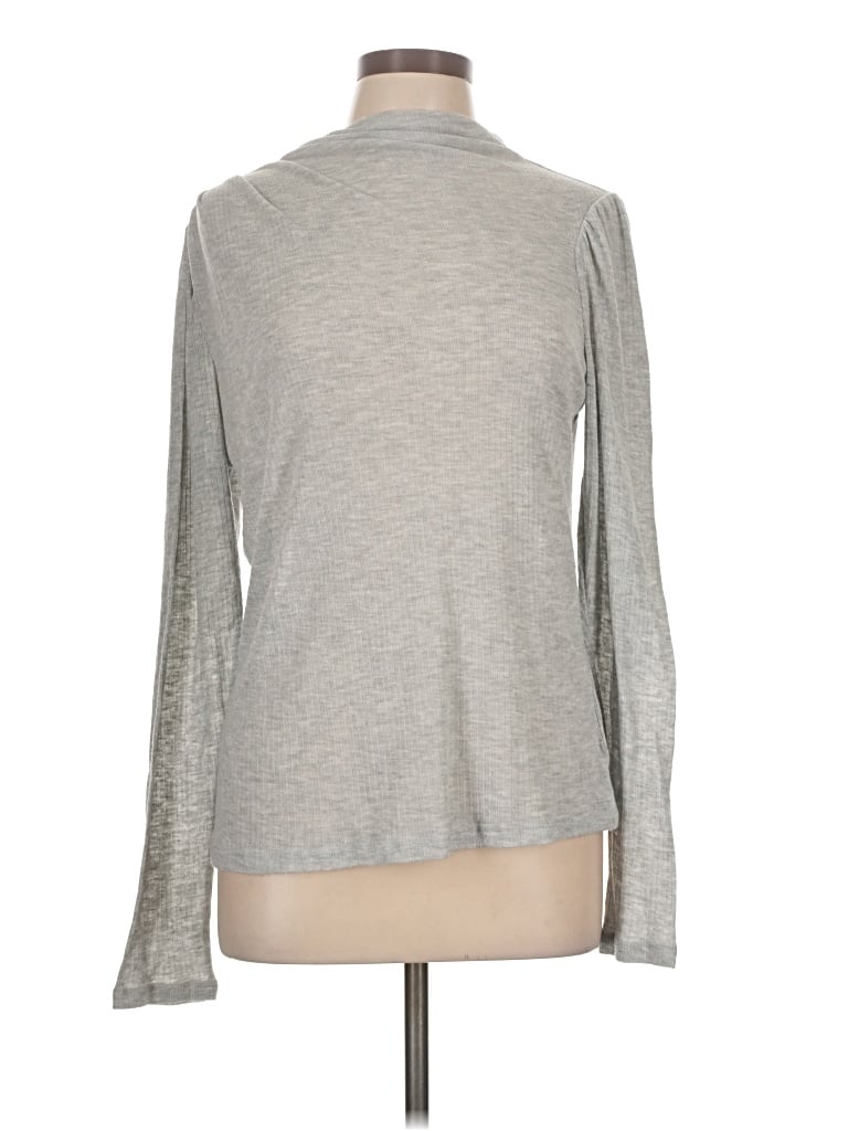 Pre-owned Express Outlet Long Sleeve Top Gray Turtleneck Tops