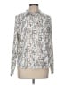 Studio 1886 100% Polyester Print Silver Long Sleeve Blouse Size 8 - 10 - photo 1