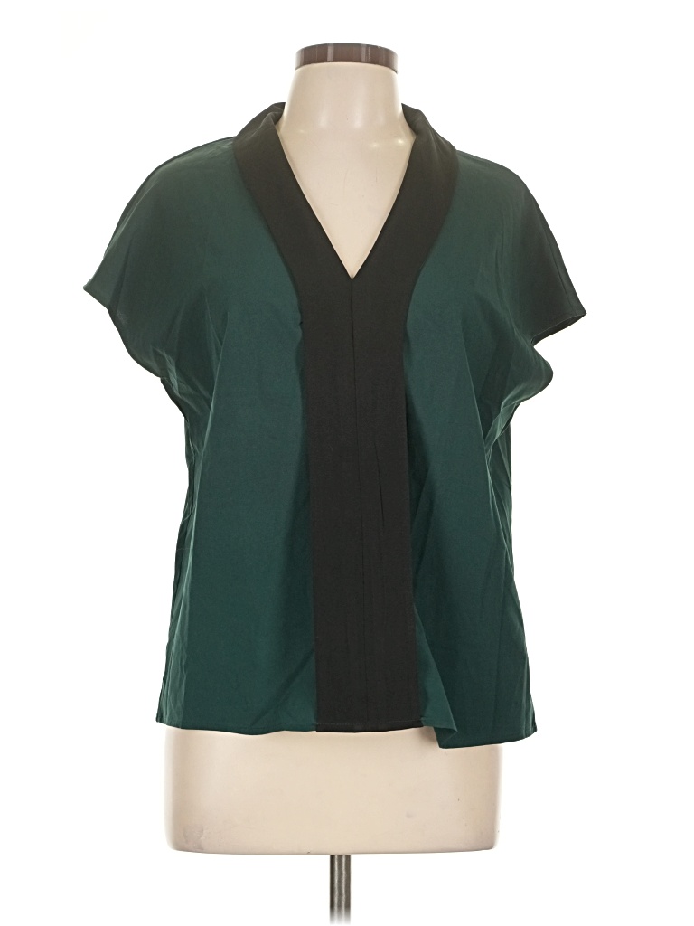 Pre-owned Shein Short Sleeve Blouse In Green