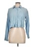 Sim & Sam 100% Rayon Blue Long Sleeve Button-Down Shirt Size L - photo 1