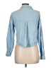 Sim & Sam 100% Rayon Blue Long Sleeve Button-Down Shirt Size L - photo 2