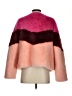 Scripted Color Block Pink Faux Fur Jacket Size S - photo 2