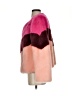 Scripted Color Block Pink Faux Fur Jacket Size S - photo 5