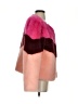 Scripted Color Block Pink Faux Fur Jacket Size S - photo 4