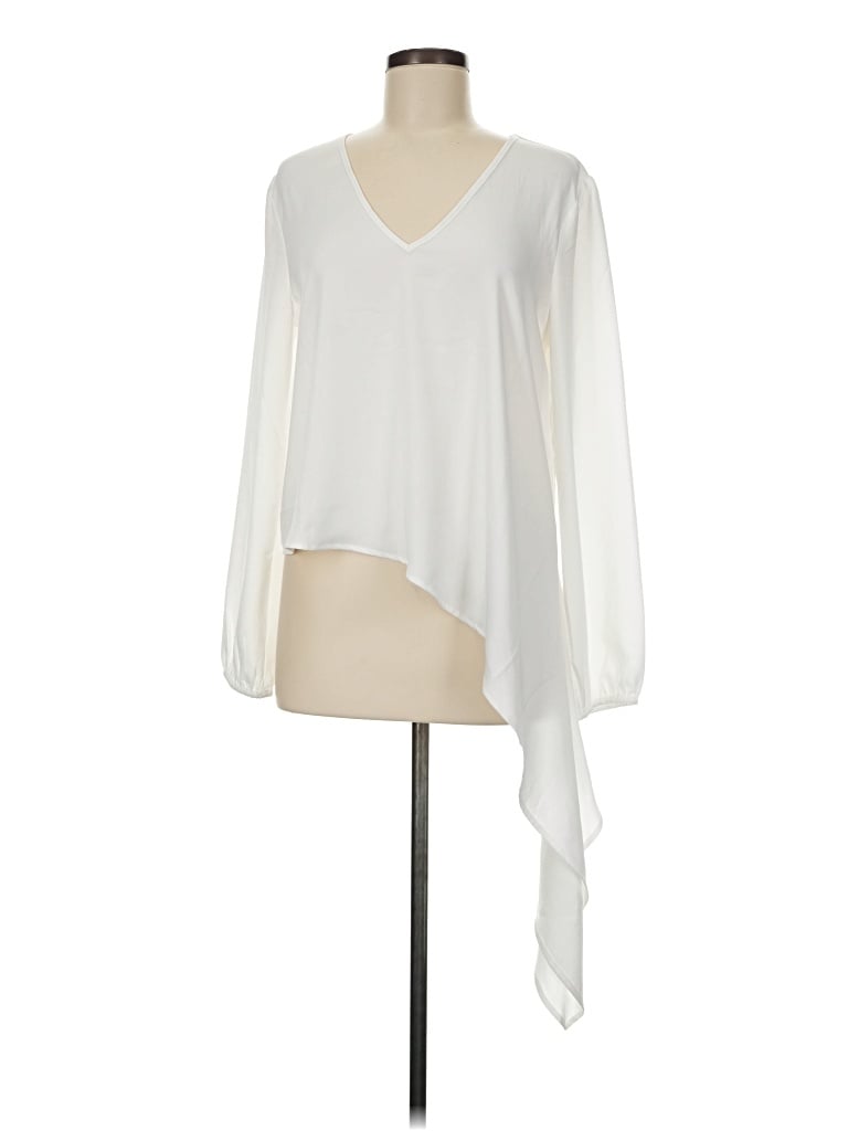 Pre-owned Bcbgmaxazria Long Sleeve Blouse In Ivory