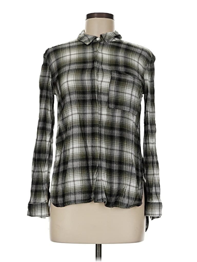 Pre-owned Pink Rose Long Sleeve Blouse In Green