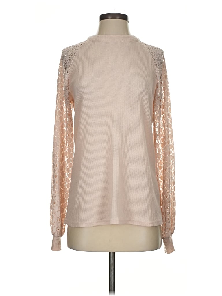 Pre-owned Miholl Long Sleeve Top Tan Turtleneck Tops