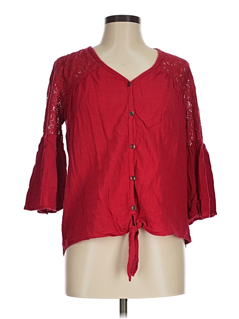 Pre-owned Knox Rose 3/4 Sleeve Blouse In Red