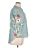 Shein Floral Teal Short Sleeve Blouse Size XL - photo 4