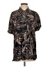 Robin Piccone 100% Rayon Tropical Brown Short Sleeve Blouse Size S - photo 1
