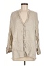 Zara Tan 3/4 Sleeve Button-Down Shirt Size M - photo 1