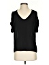 Lush 100% Polyester Black Short Sleeve Top Size S - photo 1
