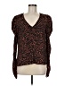 Allison Joy Animal Print Brown Long Sleeve Blouse Size M - photo 1