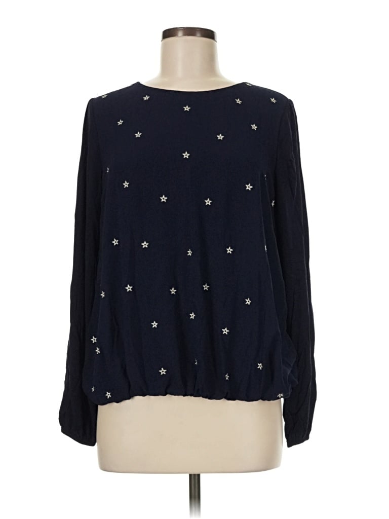 Pre-owned Boden Long Sleeve Blouse In Blue