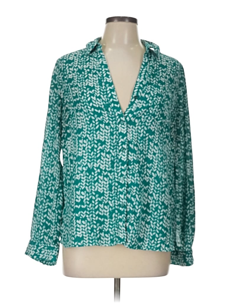 Pre-owned The Limited Long Sleeve Blouse In Teal