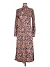 MNG Paisley Brown Casual Dress Size 6 - photo 1