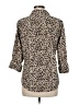 Cathy Animal Print Tan 3/4 Sleeve Button-Down Shirt Size M - photo 2