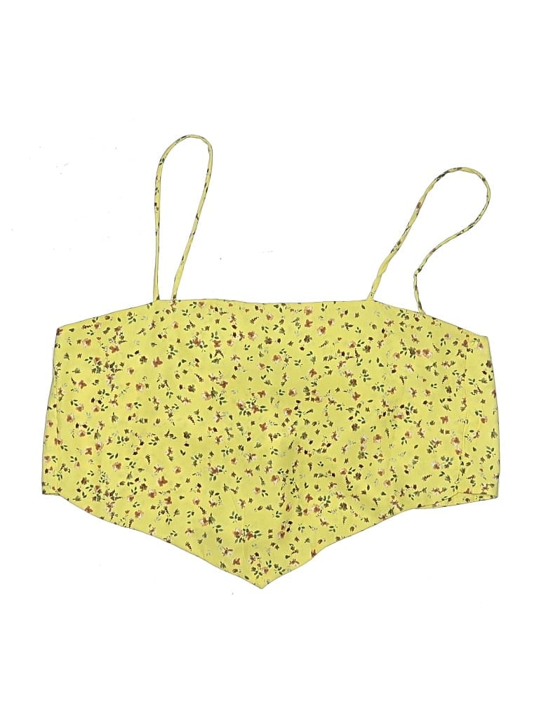 Pre-owned Heart & Hips Swimsuit Top Yellow Floral Pattern Swimwear