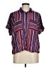 Lularoe 100% Rayon Stripes Blue Short Sleeve Blouse Size M - photo 1