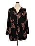 Torrid Floral Black 3/4 Sleeve Blouse Size 4X Plus (4) - photo 1