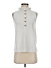 Ann Taylor Ivory Sleeveless Button-Down Shirt Size XXS - photo 1