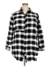 HOTOUCH Checkered-gingham Black 3/4 Sleeve Button-Down Shirt Size XXL - photo 1