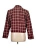 Tahari Plaid Burgundy Blazer Size L - photo 2