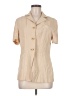 Studio 1 Tan Ivory Short Sleeve Blouse Size Med - photo 1