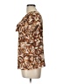 212 Collection 100% Polyester Brown Short Sleeve Blouse Size L - photo 5