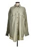 H&M 100% Polyamide Solid Green Long Sleeve Button-Down Shirt Size M - photo 1
