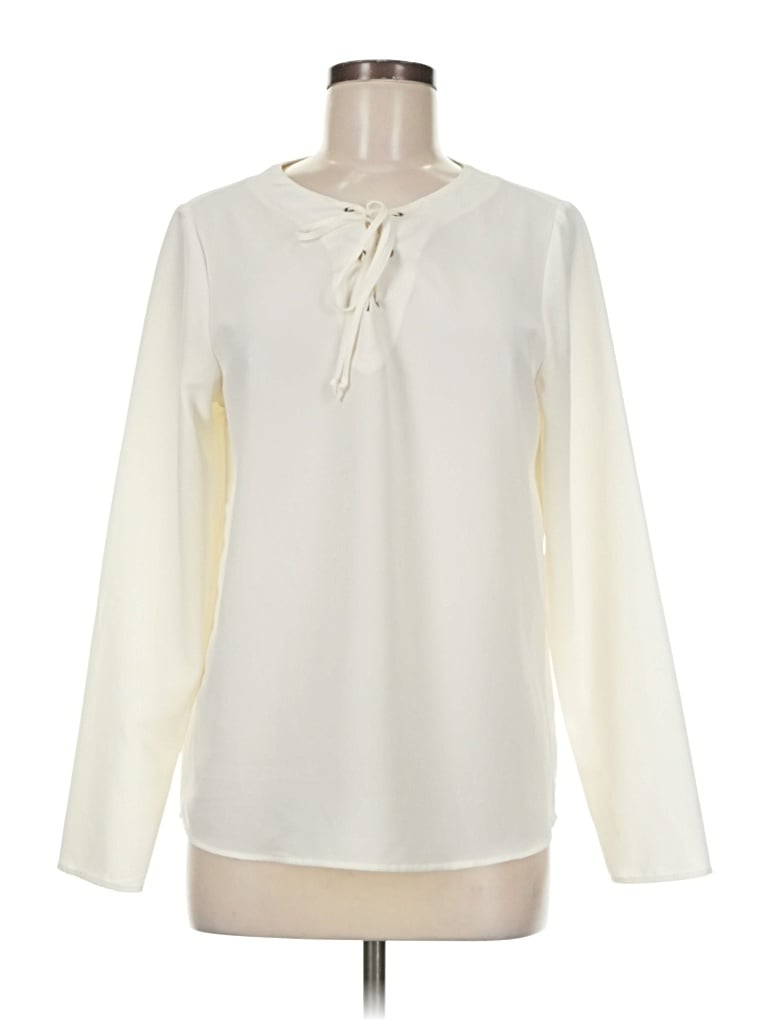 Pre-owned The Limited Long Sleeve Blouse In Ivory