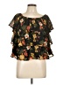 Japna 100% Polyester Black Short Sleeve Blouse Size L - photo 1