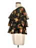 Japna 100% Polyester Black Short Sleeve Blouse Size L - photo 5