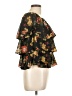 Japna 100% Polyester Black Short Sleeve Blouse Size L - photo 4