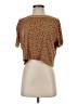 ALTERNATIVE Animal Print Brown Short Sleeve Turtleneck Size S - photo 1