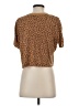 ALTERNATIVE Animal Print Brown Short Sleeve Turtleneck Size S - photo 2