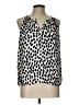 Ann Taylor LOFT Outlet 100% Polyester Polka Dots Silver Sleeveless Blouse Size Lg Petite - photo 1
