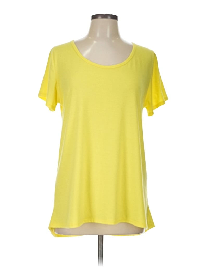 Pre-owned Lularoe Short Sleeve T-shirt In Yellow
