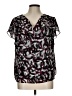 212 Collection Black Short Sleeve Blouse Size L - photo 1