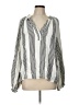 H&M Stripes Silver Long Sleeve Blouse Size L - photo 1