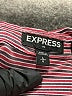Express Outlet Stripes Burgundy Long Sleeve Blouse Size L - photo 7