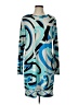 MICHAEL Michael Kors Graphic Blue Casual Dress Size L - photo 1