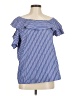 Pleione Blue Short Sleeve Blouse Size M - photo 1