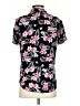 Free Planet 100% Rayon Floral Black Short Sleeve Blouse Size XS - photo 2