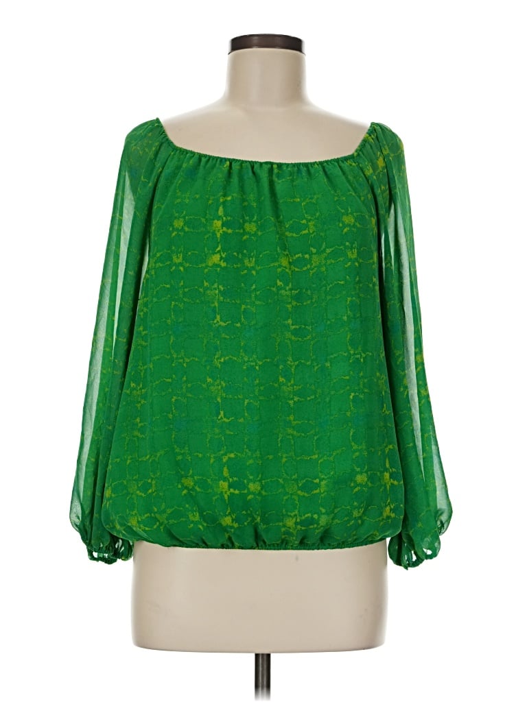 Pre-owned Chaus 3/4 Sleeve Blouse In Green