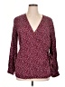 Talbots 100% Rayon Burgundy Long Sleeve Blouse Size 1X - photo 1