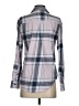 SO 100% Cotton Plaid Gray Long Sleeve Button-Down Shirt Size S - photo 2