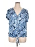 C'est La Vie Blue Short Sleeve Blouse Size XL - photo 1
