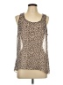 Unbranded 100% Polyester Tan Brown Sleeveless Blouse Size L - photo 1
