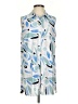 Alfani Blue Sleeveless Button-Down Shirt Size S - photo 1